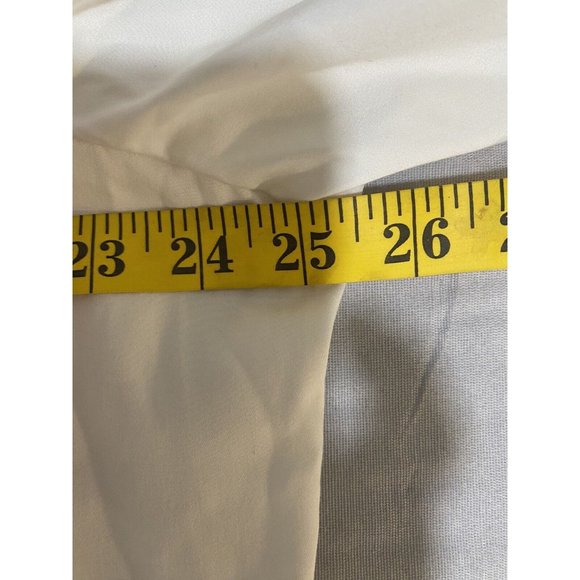 susan graver 1x Button Down Blouse Ivory Cinch Waist 3/4 Sleeves - Picture 5 of 7